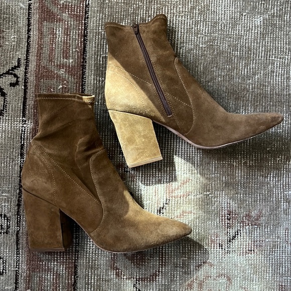Isla Cacao Suede Slim Ankle Bootie 